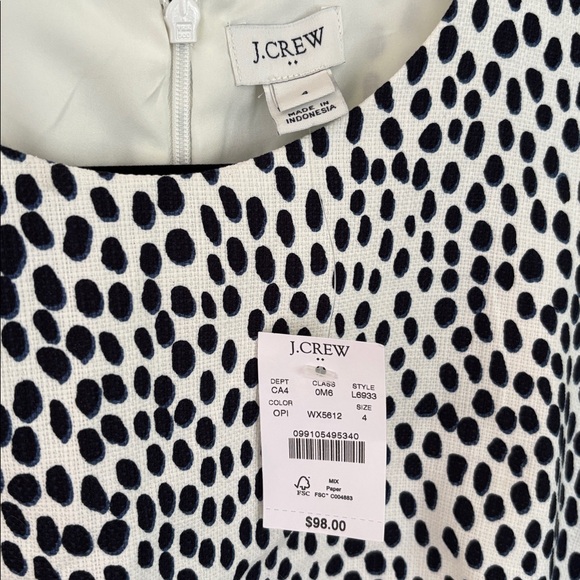 J. Crew navy polkadot sheath work dress - Picture 3 of 6